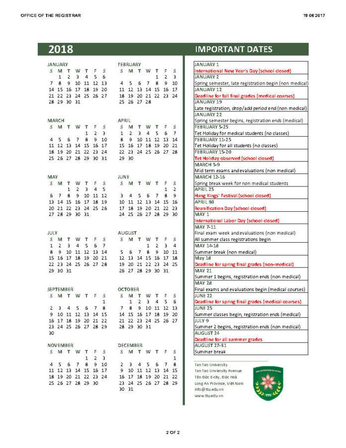 Ttu Academic Calendar 20222023 2023