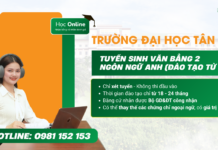 tuyển sinh văn bằng 2 ngôn ngữ anh (đào tạo từ XA)