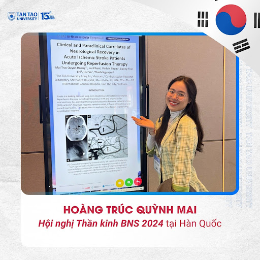 Student Hoang Truc Quynh Mai at the Busan Neurological Society (BNS) 2024 Conference in South Korea.