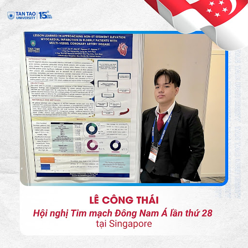 Student Le Cong Thai at the ASEAN Federation of Cardiology Congress (AFCC) in Singapore.