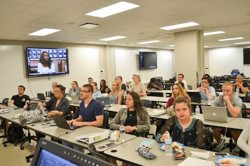 TTU students studying and practicing with international students
