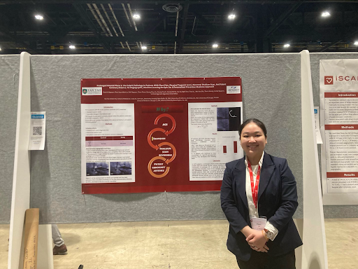 Le Xuan Minh Phuc, representing the Tan Tao University research team, presented their findings at the American Heart Association (AHA) conference and was honored with the Paul Dudley White Scholar Award—named after Professor Paul Dudley White, MD, the founder of the American Heart Association.