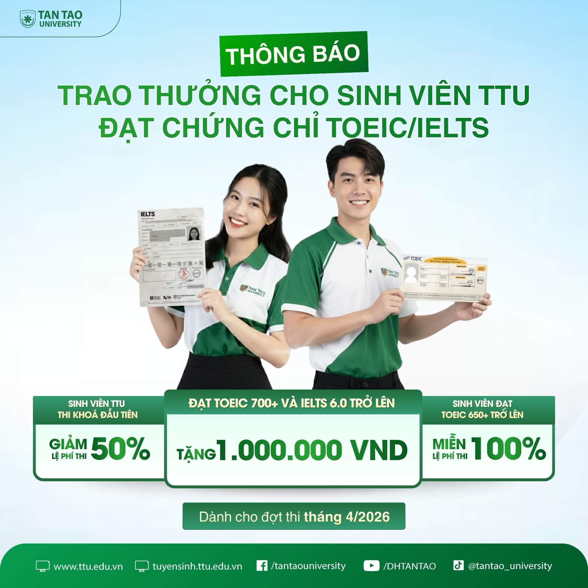 0 sinh vien dat chung chi tieng anh quoc te ielts toeic sau 15 nam hoc tai truong dai hoc tan tao 6
