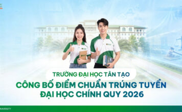 Trường Đại học Tân Tạo công bố điểm chuẩn trúng tuyển Đại học chính quy năm 2026 Điểm chuẩn Đại học Tân Tạo 2026