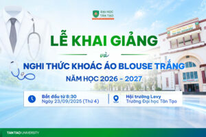 THÔNG BÁO LỄ KHAI GIẢNG NĂM HỌC 2026–2027 VÀ NGHI THỨC KHOÁC ÁO BLOUSE TRẮNG 1 Post ngang FB 1